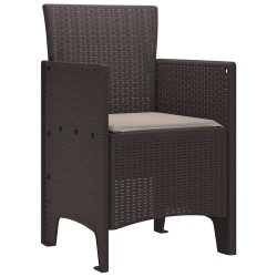 Chaises de Jardin avec Coussins 4 pcs Marron Standard 