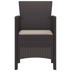 Chaises de Jardin avec Coussins 4 pcs Marron Standard 