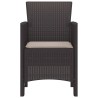Chaises de Jardin avec Coussins 4 pcs Marron Standard 