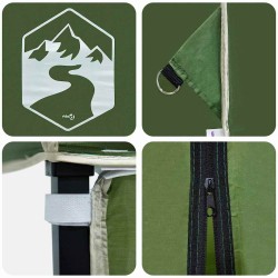 Tente à abri Vert 250 x 250 x 227 / 236 / 245 cm Tissu Oxford 