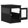 Meuble pour cage à chien en chêne noir 80 x 55 x 68 cm en bois d'ingénierie 
