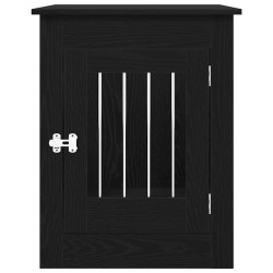 Meuble pour cage à chien en chêne noir 80 x 55 x 68 cm en bois d'ingénierie 