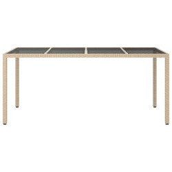 Table de Salle à Manger de Jardin Beige 190x90x75 cm Rattan 