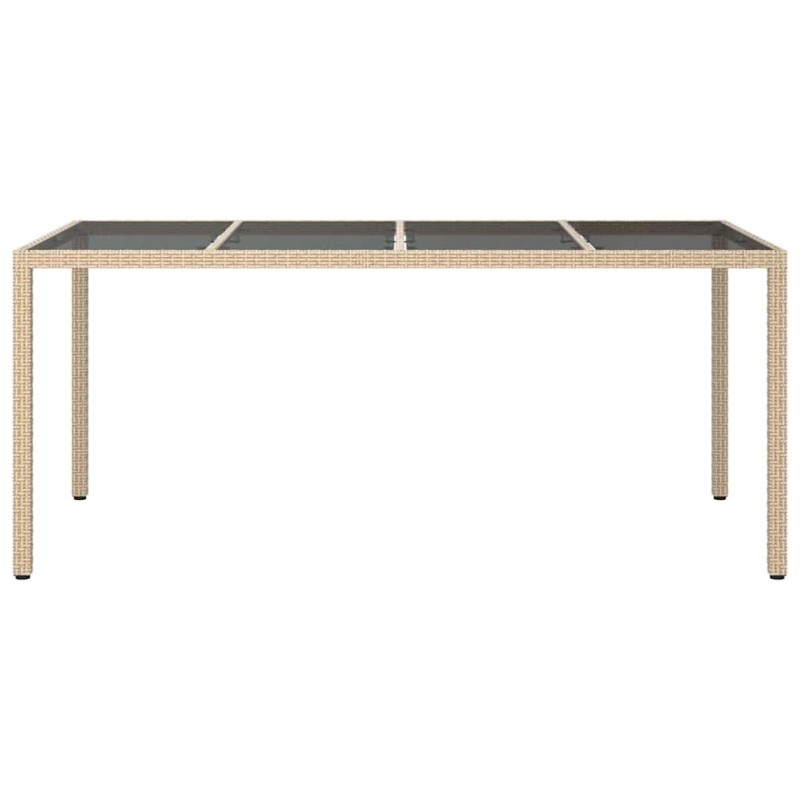 Table de Salle à Manger de Jardin Beige 190x90x75 cm Rattan 
