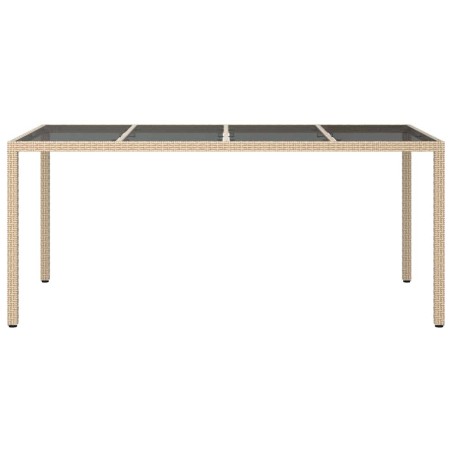 Table de Salle à Manger de Jardin Beige 190x90x75 cm Rattan 