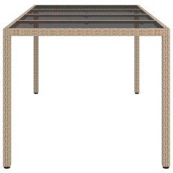 Table de Salle à Manger de Jardin Beige 190x90x75 cm Rattan 