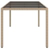 Table de Salle à Manger de Jardin Beige 190x90x75 cm Rattan 