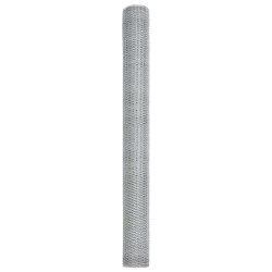 Clôture Hexagonale Grise Argent 1.5 x 10 m Acier galvanisé 