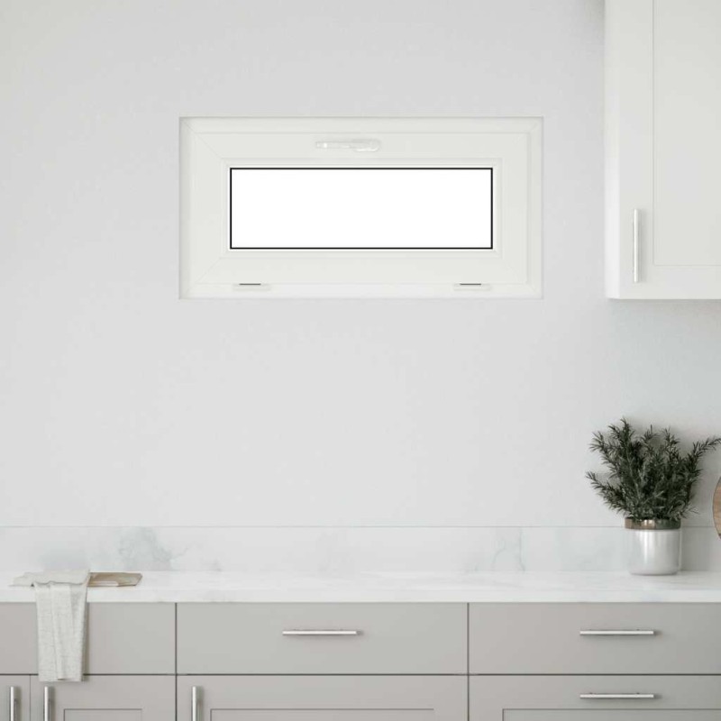 Fenêtre de sous-sol RISOR 80x40 cm inclinable 2 vitrages blanc 