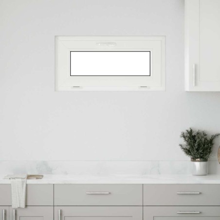Fenêtre de sous-sol RISOR 80x40 cm inclinable 2 vitrages blanc 