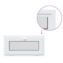 Fenêtre de sous-sol RISOR 80x40 cm inclinable 2 vitrages blanc 