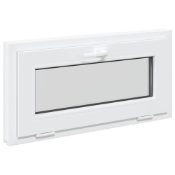 Fenêtre de sous-sol RISOR 80x40 cm inclinable 2 vitrages blanc 