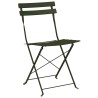 Set de Bistro Pliable 3 Pièces Vert Foncé en Acier 