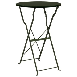 Set de Bistro Pliable 3 Pièces Vert Foncé en Acier 