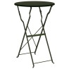 Set de Bistro Pliable 3 Pièces Vert Foncé en Acier 