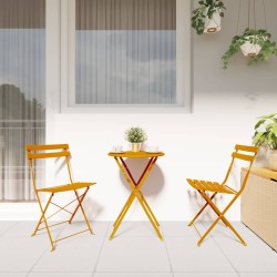 Set de bistro pliable 3 pièces jaune moutarde en acier 