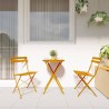 Set de bistro pliable 3 pièces jaune moutarde en acier 