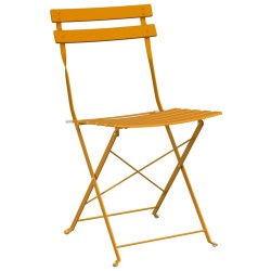 Set de bistro pliable 3 pièces jaune moutarde en acier 