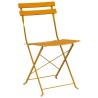 Set de bistro pliable 3 pièces jaune moutarde en acier 