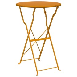 Set de bistro pliable 3 pièces jaune moutarde en acier 