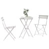 Set de bistro pliable 3 pièces beige en acier 