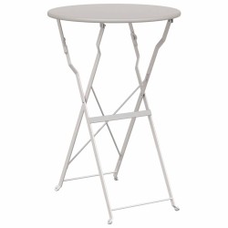 Set de bistro pliable 3 pièces beige en acier 