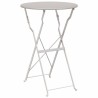 Set de bistro pliable 3 pièces beige en acier 