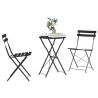 Ensemble de bistrot pliant 3 pièces en acier anthracite 