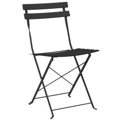 Ensemble de bistrot pliant 3 pièces en acier anthracite 