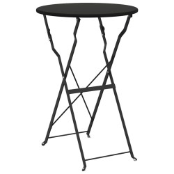 Ensemble de bistrot pliant 3 pièces en acier anthracite 