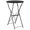 Ensemble de bistrot pliant 3 pièces en acier anthracite 