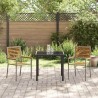 Chaises de jardin empilables - 2 pièces en poly rattan gris 