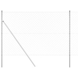 Jeu de Poteaux de Clôture Argent 1.5 x 10 m Acier galvanisé 