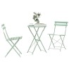 Ensemble de Bistro Pliable 3 Pièces Mint Clair en Acier 