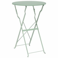 Ensemble de Bistro Pliable 3 Pièces Mint Clair en Acier 