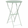 Ensemble de Bistro Pliable 3 Pièces Mint Clair en Acier 