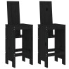 Tabourets de bar lot de 2 noir 40x42x120 cm bois massif de pin 