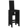 Tabourets de bar lot de 2 noir 40x42x120 cm bois massif de pin 