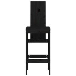 Tabourets de bar lot de 2 noir 40x42x120 cm bois massif de pin 