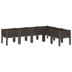 Jardinière avec pieds marron 160x120x42 cm PP 