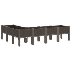Jardinière avec pieds marron 160x120x42 cm PP 