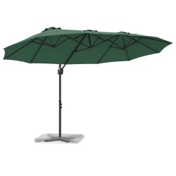 Parasol cantilever de jardin Vert 372 x 198 x 253 cm 