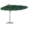 Parasol cantilever de jardin Vert 372 x 198 x 253 cm 