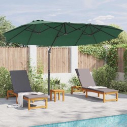 Parasol cantilever de jardin Vert 372 x 198 x 253 cm 