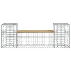 Banc de jardin design gabion 183x41x60,5cm bois de pin imprégné 