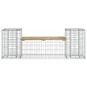 Banc de jardin design gabion 183x41x60,5cm bois de pin imprégné 