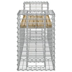 Banc de jardin design gabion 183x41x60,5cm bois de pin imprégné 