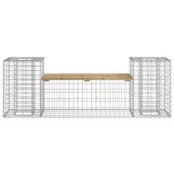 Banc de jardin design gabion 183x41x60,5cm bois de pin imprégné 
