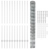Poteaux de clôture 22 pcs U-Channel 140 cm en acier galvanisé 