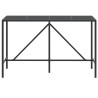 Table de bar et dessus en verre noir 180x70x110 cm poly rotin 